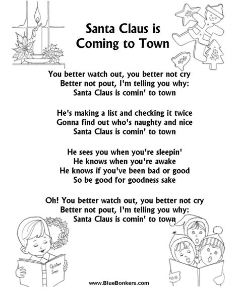 song santa claus is comin to town lyrics|santa claus is coming to town lyrics printable.